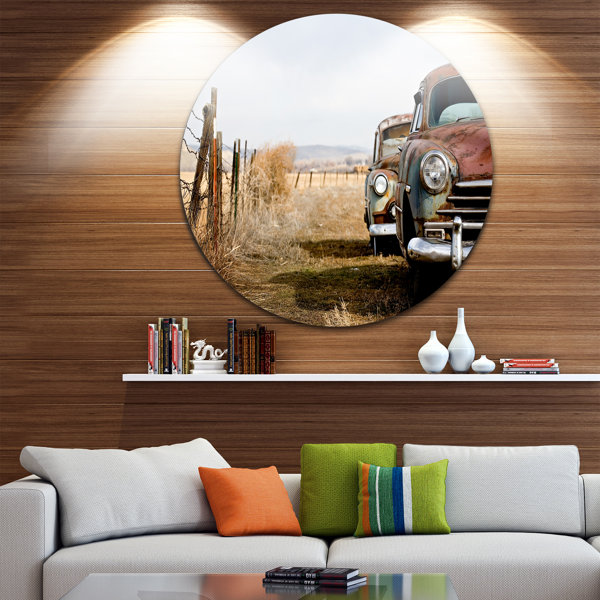 DesignArt Vintage Cars On Metal Print | Wayfair